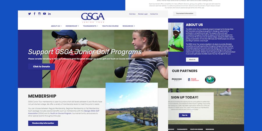 Website design for Georgia Junior Golf