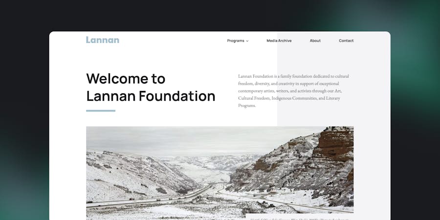 Website design for Lannan Foundation