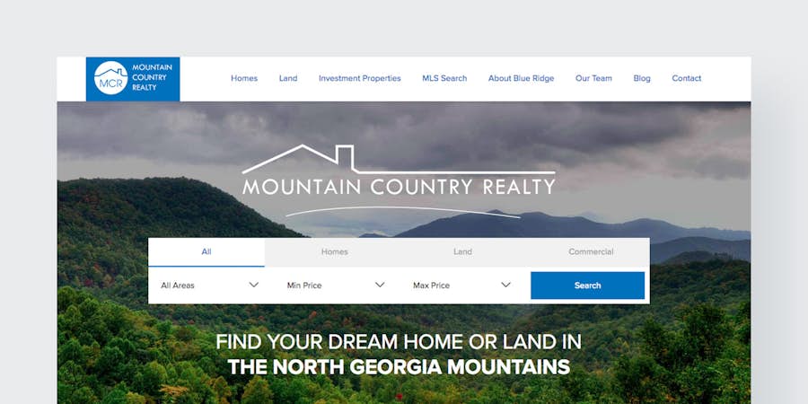 Website design for Mountain Country Realty