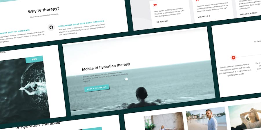Website design for Oasis Hydration