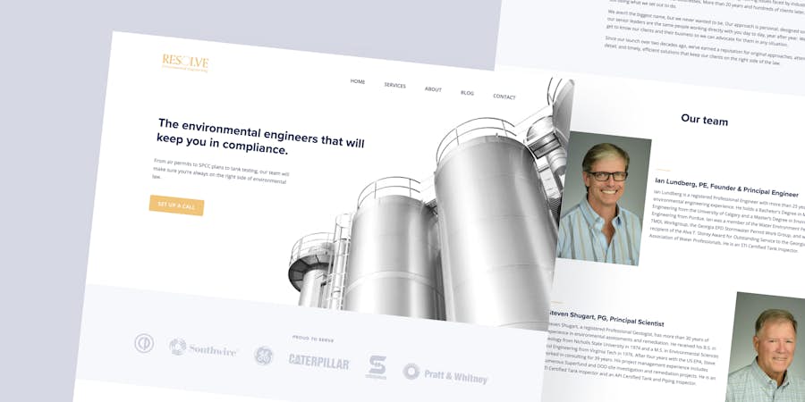 Website design for Resolve Environmental Engineering
