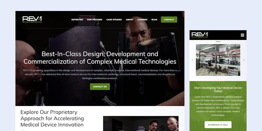 Website design for REV1 Engineering